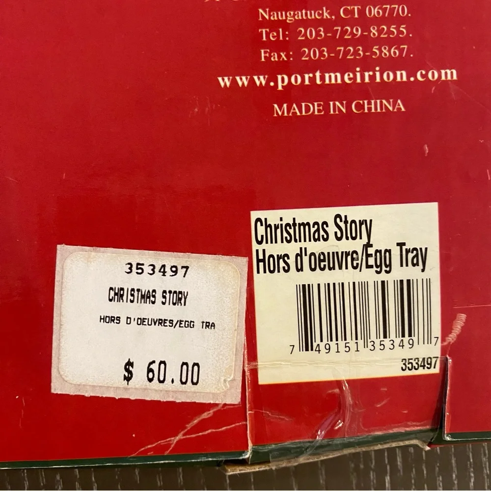 A Christmas Story Portmeirion Studio hors d'oeuvre Egg Tray plate original box